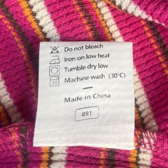 Wiholl Striped Collared Polo Shirt Womens Large Pink New - Picture 8 of 10